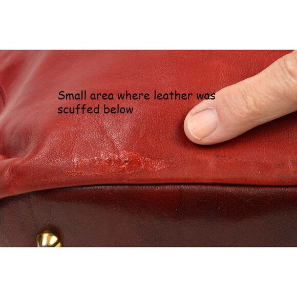 Marino Orlandi Large Dark Red Leather Bucket Bag Made in Italy - Picture 17 of 17